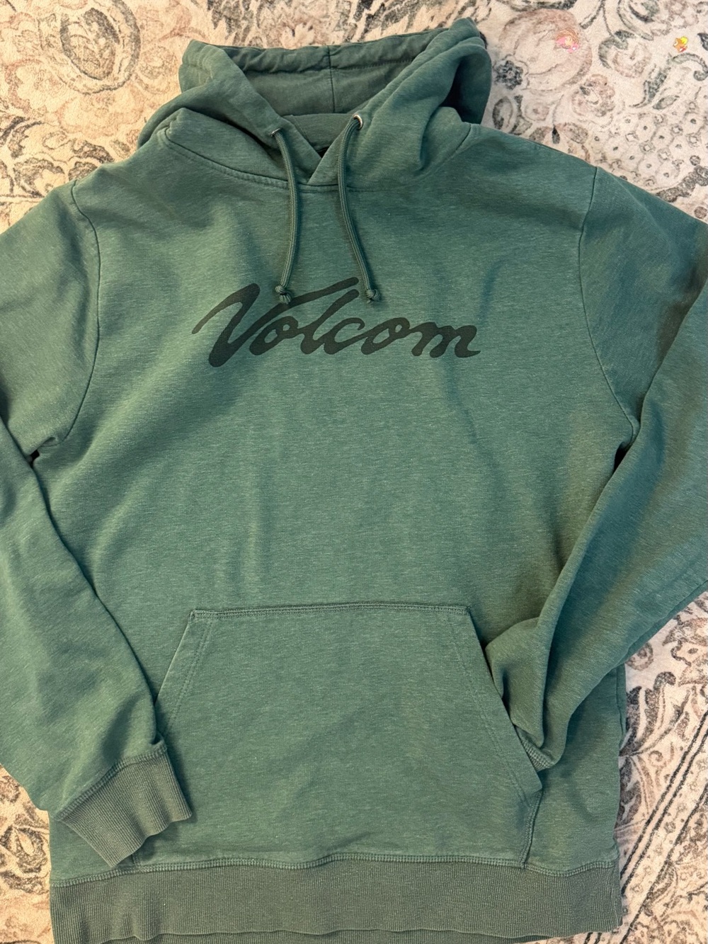 Volcom Men's Forest Green Script Logo Hoodie